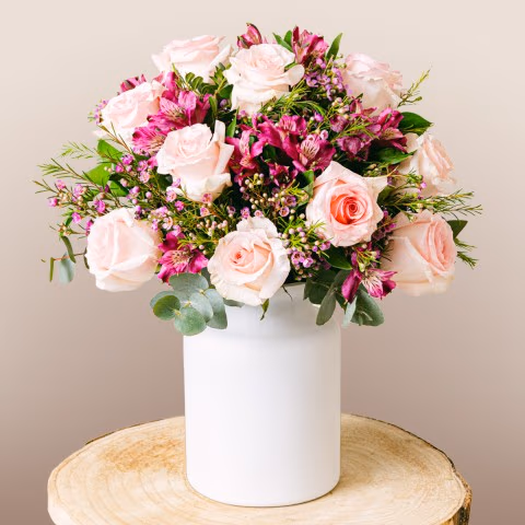 Product photo for Pink Bloom: Roses and Alstroemerias