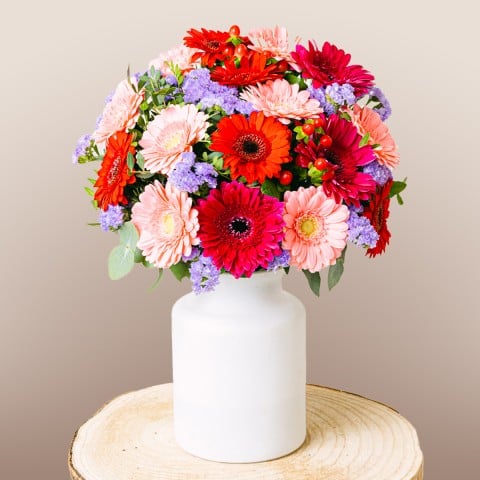 Colorful Cocktail: Pink and red gerberas
